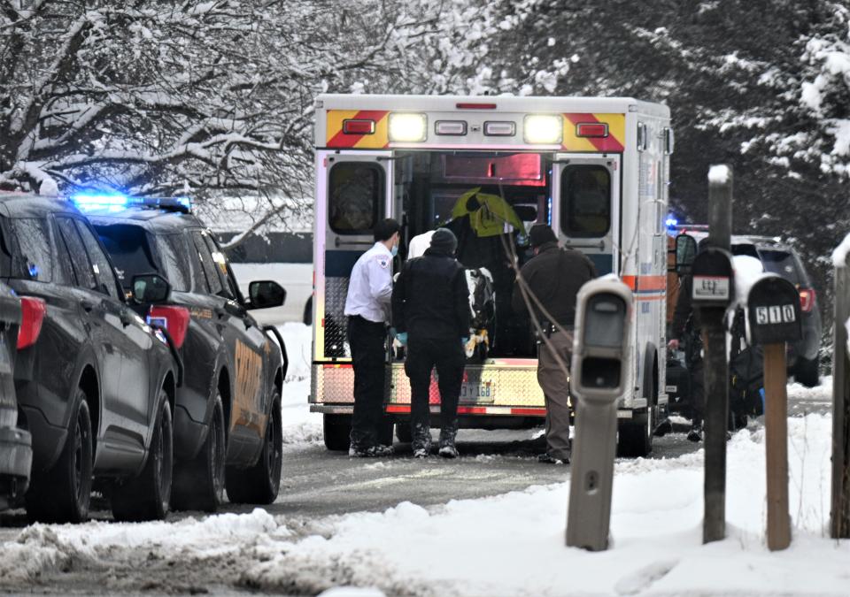 LifeCare and BCSO deputies load the victim for transport to the emergency department at ProMedica Coldwater.