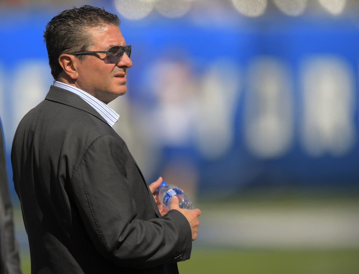 EAST RUTHERFORD, NJ - SEPTEMBER 29: Redskins owner Dan Snyder before a game between the New York Giants and the Washington Redskins in East Rutherford, NJ on September 29, 2019 . (Photo by John McDonnell/The Washington Post via Getty Images)