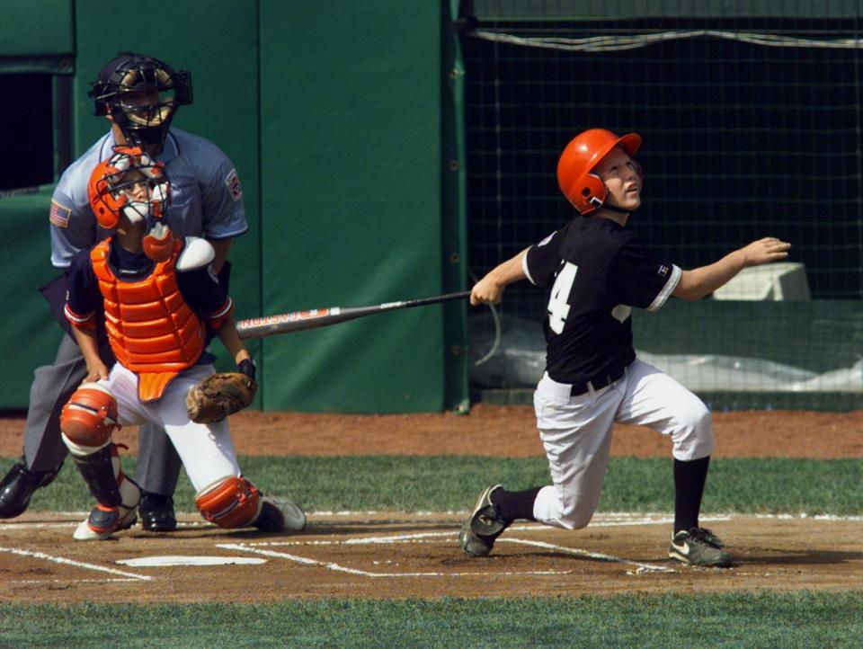 Todd Frazier, shown playing for the Toms River East American Little League team in 1998, was an analyst for ESPN during last year's Little League World Series.