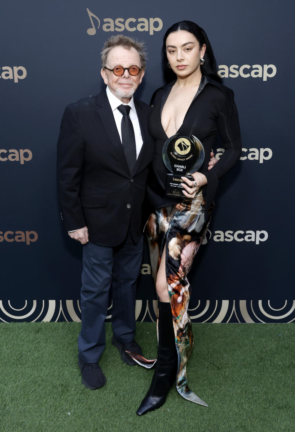 LOS ANGELES, CALIFORNIA - MAY 08: Paul Williams and Charli XCX attend the 2024 ASCAP Pop Music Awards at The Houdini Estate on May 08, 2024 in Los Angeles, California. (Photo by Emma McIntyre/Getty Images)