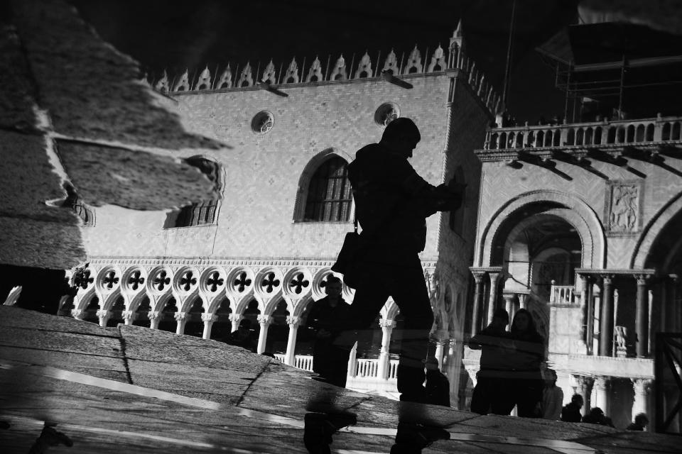 January 24: Turning upside down by lorylillo Galad Chokh dī kaa. Venice, S. Marco Square in a reflection. Things overturn quickly after a gorgeous day of sun, spent with two beautiful people.