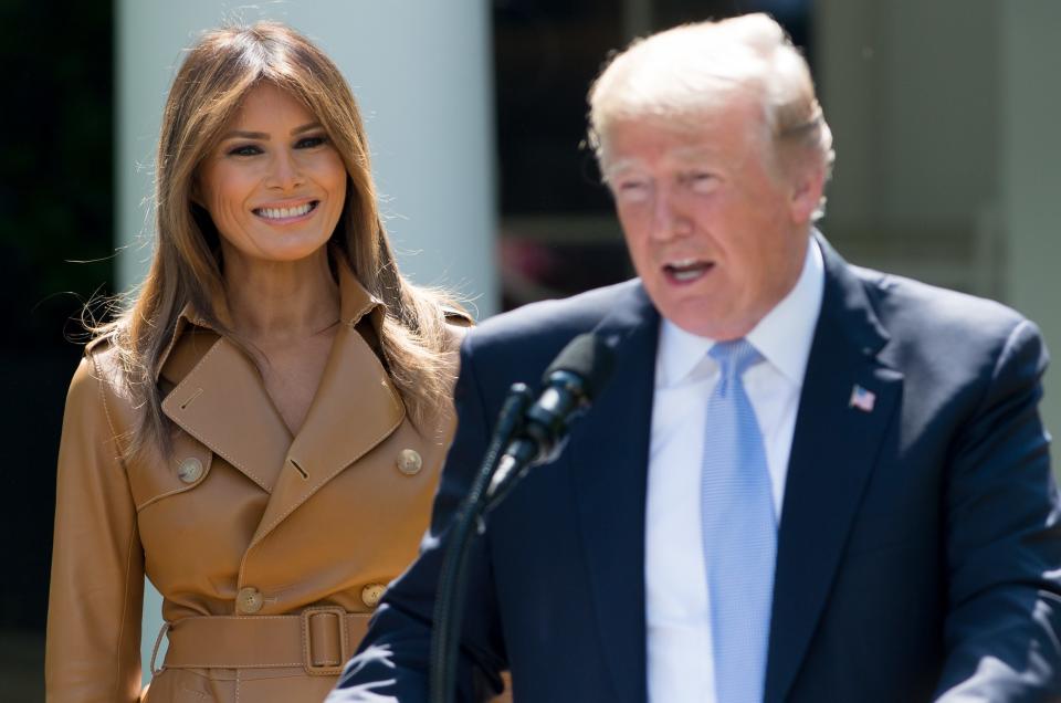 After Melania Trump returned home from the hospital, Donald Trump congratulated Melanie on her recovery