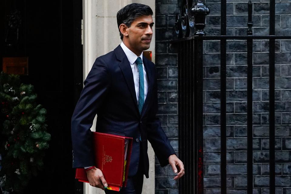 Britain's Prime Minister Rishi Sunak leaves 10 Downing Street, central London to attend a Liaison Committee, at the Parliament, on December 20, 2022. (Photo by Niklas HALLE'N / AFP) (Photo by NIKLAS HALLE'N/AFP via Getty Images)