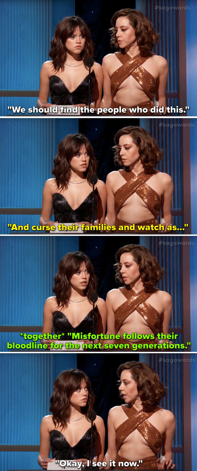 Everyone's Obsessed With This Jenna Ortega And Aubrey Plaza Interaction At  The SAG - Capital