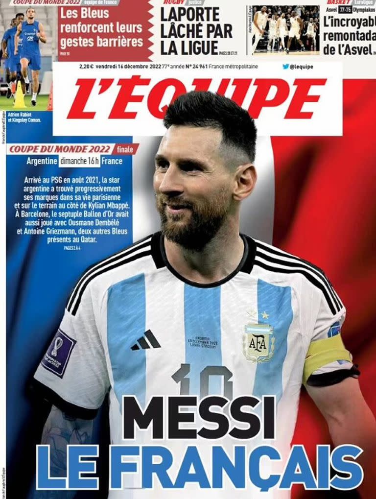 Como un homenaje a "Asterix el galo": "Messi el francés", para presentar los nexos del argentino con su nuevo hogar y país adversario en la final de Qatar 2022.