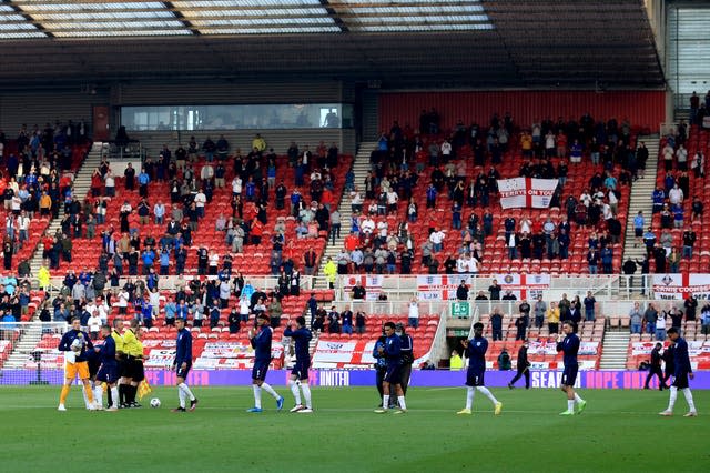 Audible boos were heard when England and Austria players took the knee before kick off 