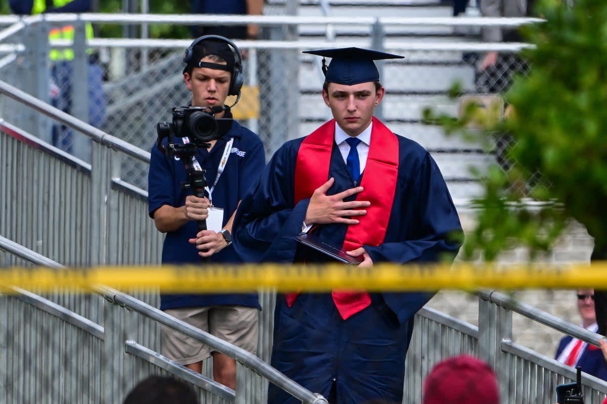 Barron Trump, after graduating from Oxbridge Academy in May, will attend college in New York this fall (AFP via Getty Images)