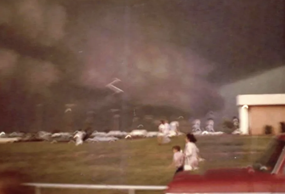 A tornado warning cut Moore High School's 1974 graduation short.