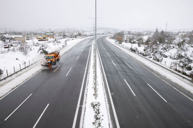 Heavy snowfall in Greece