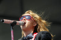 Paulina Rubio performs at the New Orleans Jazz and Heritage Festival in New Orleans, Saturday, May 5, 2012. (AP Photo/Gerald Herbert)