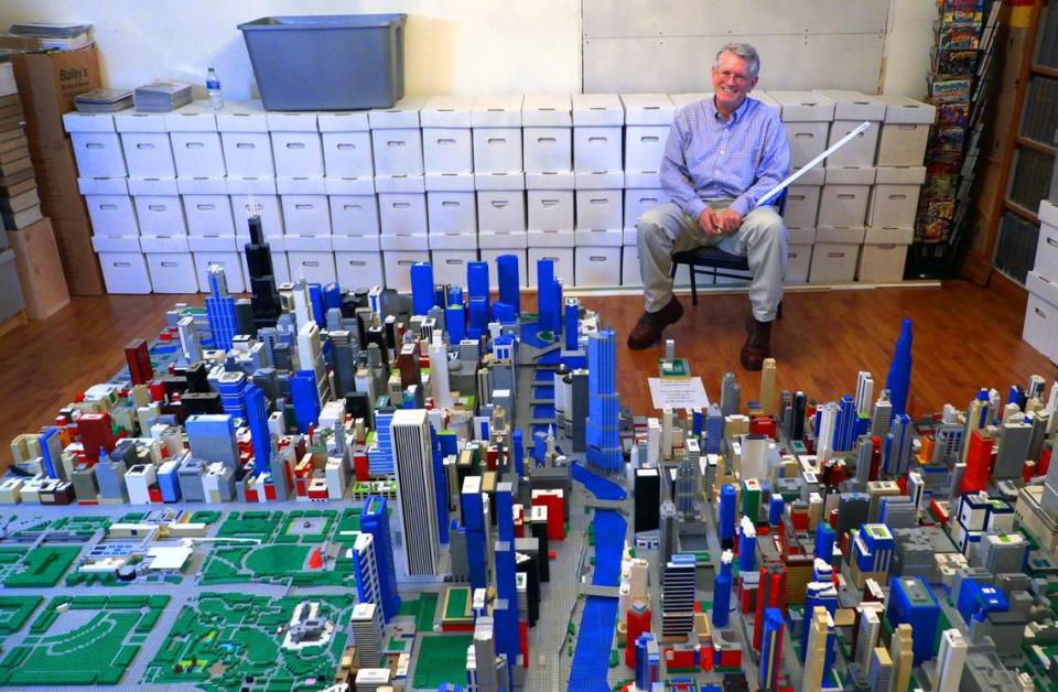Kirk Ticknor, 61, the director of public works at Fort Moore, has built a 13-by-10-foot scale model of downtown Chicago — comprising approximately 500,000 LEGO bricks. It will make its public debut this weekend at the inaugural LEGO Brick Convention in the Columbus Convention & Trade Center. 10/18/2023