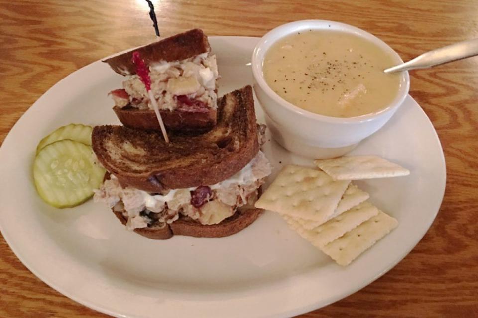 <p><strong>Pheasant Salad Sandwich</strong></p><p>South Dakota has been known for the pheasant salad sandwiches since World War II, when volunteers gave the local sandwich to soldiers for free. You can get one at <a href="https://pheasantrestaurant.com/" rel="nofollow noopener" target="_blank" data-ylk="slk:Pheasant Restaurant;elm:context_link;itc:0;sec:content-canvas" class="link ">Pheasant Restaurant</a>. Since then the sandwich hasn’t changed, a sandwich of pheasant, pecans, cranberries and Swiss cheese on toasted rye bread. </p>