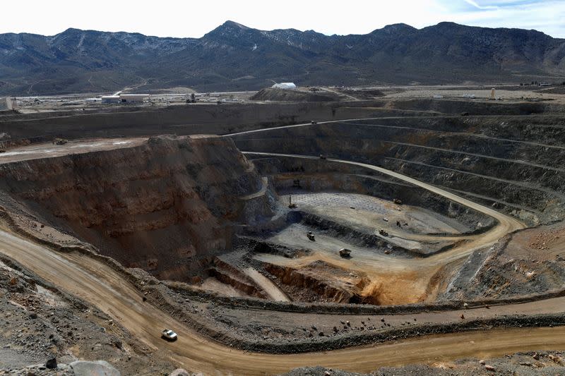 FILE PHOTO: FILE PHOTO: A view of the MP Materials rare earth open-pit mine in Mountain Pass
