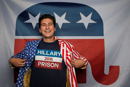 Sam Barke, alternate from California, poses for a photograph at the Republican National Convention in Cleveland, Ohio, United States July 20, 2016.REUTERS/Jim Young