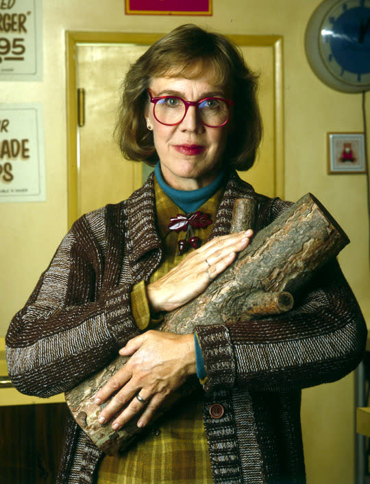 Catherine Coulson, who played the Log Lady on “Twin Peaks,” passed away September 28 after a battle with cancer; she was 71 years old. Coulson worked as an assistant camera operator on a number of films, including David Lynch’s debut film “Eraserhead,” before playing the clairvoyant who toted a hunk of wood with her everywhere on both seasons of Lynch’s surreal ABC murder-mystery. More recently, Coulson appeared in episodes of “Psych” and “Portlandia,” and had planned to reprise her Log Lady role in Showtime’s upcoming “Twin Peaks” revival before her death. (Credit: Getty Images)