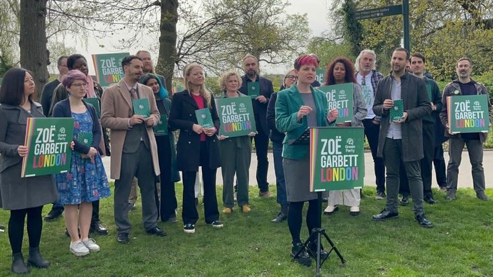 Zoe Garbett speaking at her manifesto launch in Walthamstow