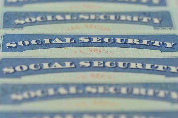 Stacked Social Security cards