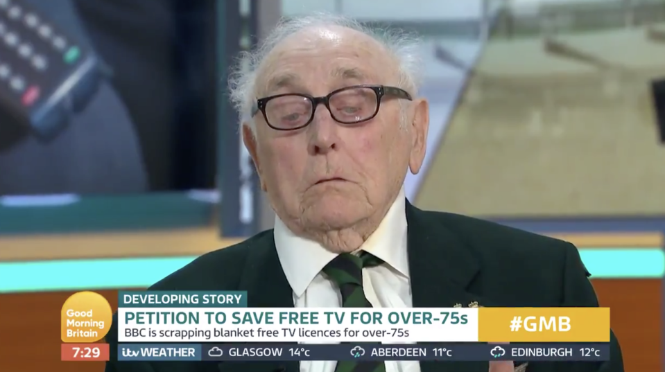 World War Two veteran Victor Gregg says the BBC are 'robbing the piggy bank' of the generation that saved the world (ITV)