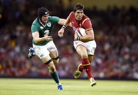 Rugby Union - Wales v Ireland - Dove Men Test - Millennium Stadium, Cardiff, Wales - 8/8/15 Wales' James Hook in action with Ireland's Tommy O?Donnell Action Images via Reuters / Rebecca Naden Livepic