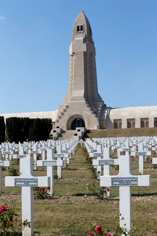 The Douaumont memorial contains the remains of soldiers who died in the Battle of Verdun