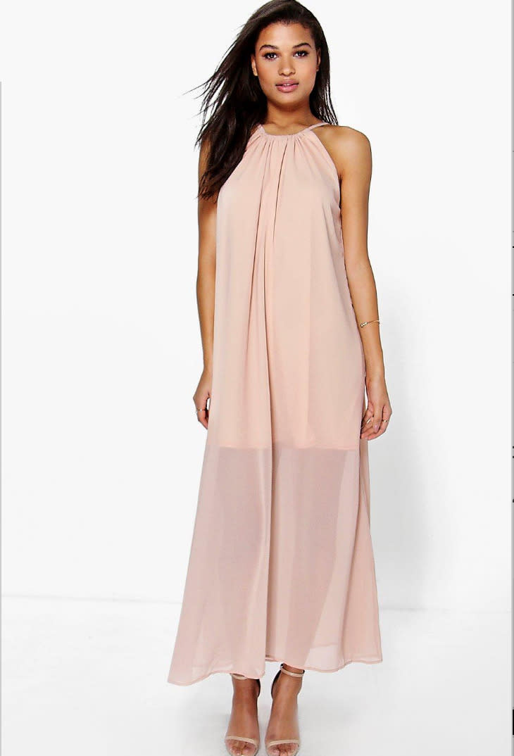 Chiffon High Neck Maxi Dress