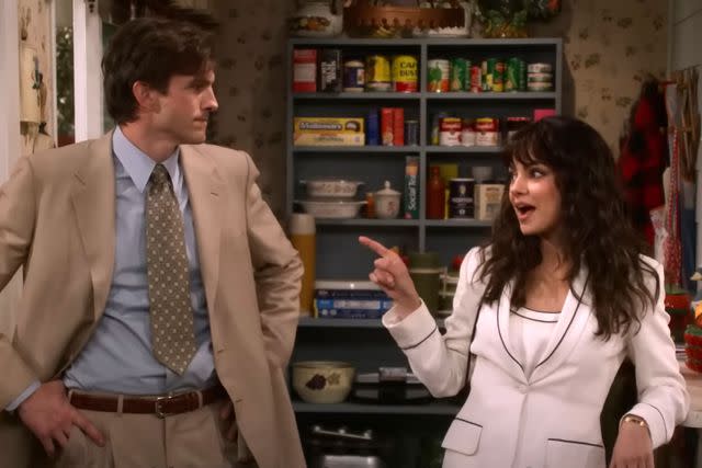 <p>Netflix</p> Ashton Kutcher and Mila Kunis return as Kelso and Jackie in 'That '70s Show' spin-off 'That '90s Show'