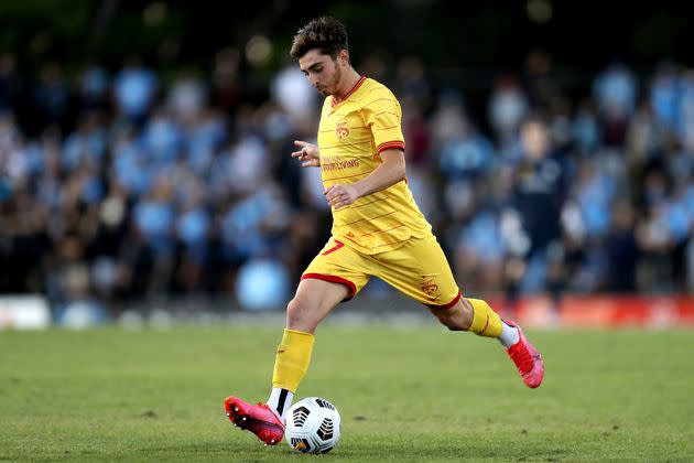 Josh Cavallo said he’s the first player to come out while still playing in Australia’s top-flight men’s soccer competition. (Photo: via Associated Press)