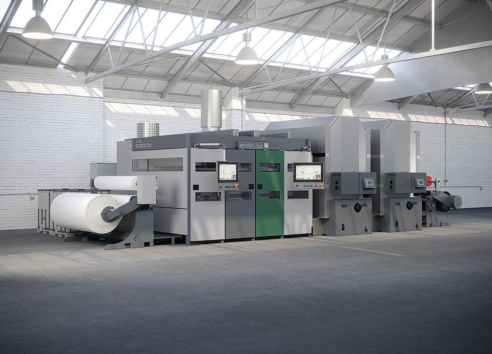 Alchemie Technology’s Endeavour machine can print dye onto fabrics using digital inkjet technology. It reduces energy consumption by 85 per cent and produces no wastewater. PIC: Alchemie