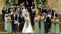 <p>Queen Elizabeth's grandson, Peter Phillips married <a href="https://www.townandcountrymag.com/society/tradition/a22792356/autumn-phillips-facts/" rel="nofollow noopener" target="_blank" data-ylk="slk:Canadian-born Autumn Kelly;elm:context_link;itc:0;sec:content-canvas" class="link ">Canadian-born Autumn Kelly</a> in 2008 at St. George's Chapel. The couple have two daughters together and although they are not considered 'working royals', they attend events with their extended family such as the <a href="https://www.townandcountrymag.com/society/tradition/a21271860/british-royal-family-balcony-trooping-the-colour-2018/" rel="nofollow noopener" target="_blank" data-ylk="slk:Trooping the Colour Parade;elm:context_link;itc:0;sec:content-canvas" class="link ">Trooping the Colour Parade</a> and <a href="https://www.townandcountrymag.com/society/tradition/g25577594/royal-family-christmas-church-photos-2018/" rel="nofollow noopener" target="_blank" data-ylk="slk:Christmas at Sandringham;elm:context_link;itc:0;sec:content-canvas" class="link ">Christmas at Sandringham</a> each year. </p>