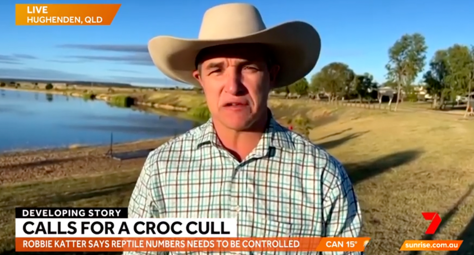 A still showing Robbie Katter speaking on Sunrise.