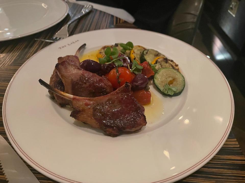 The lamb chops were the most disappointing: £28 for three teeny-tiny cuts of lamb. (Kate Ng)