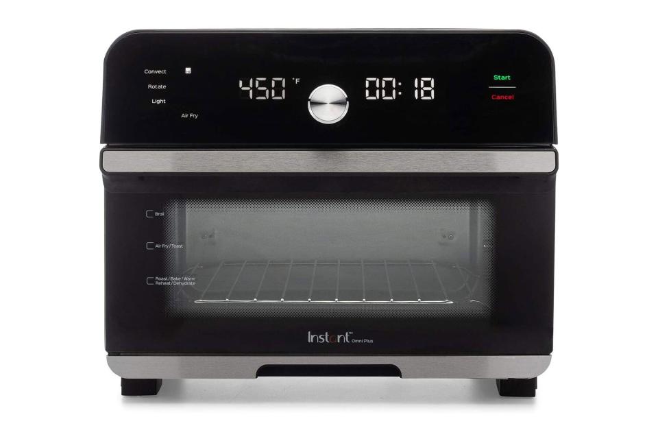 Silver and black toaster oven