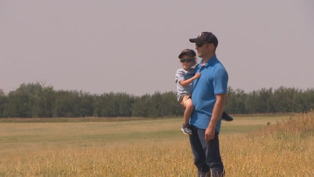 Jeremy Welter is a fourth-generation farmer in Kerrobert, Sask., who grew up in the fields. He's among farmers across Saskatchewan who are feeling pressure this year, due to dry conditions hurting his crops.  (Richard Acegoutay/CBC - image credit)