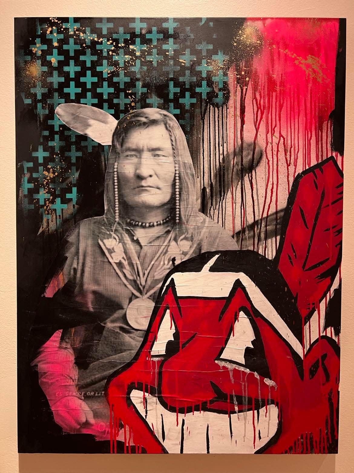 "Un-settling: A Story of Land Removal and Resistance" is a new exhibit at the Massillon Museum running through May 22. This piece was created by Native American Gregg Deal, an artist and activist in Colorado.