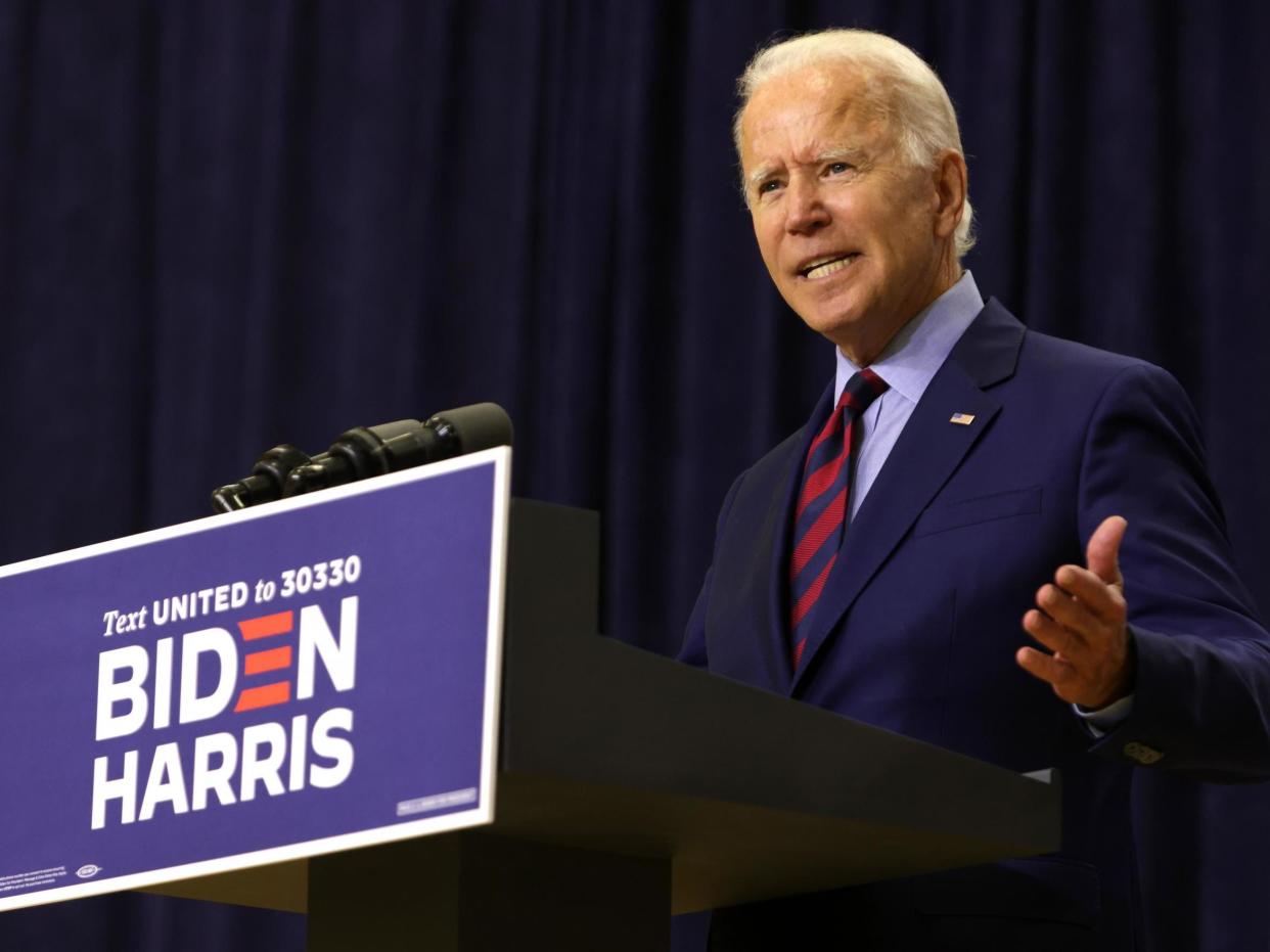 Joe Biden has a seven-point lead nationally (Getty)