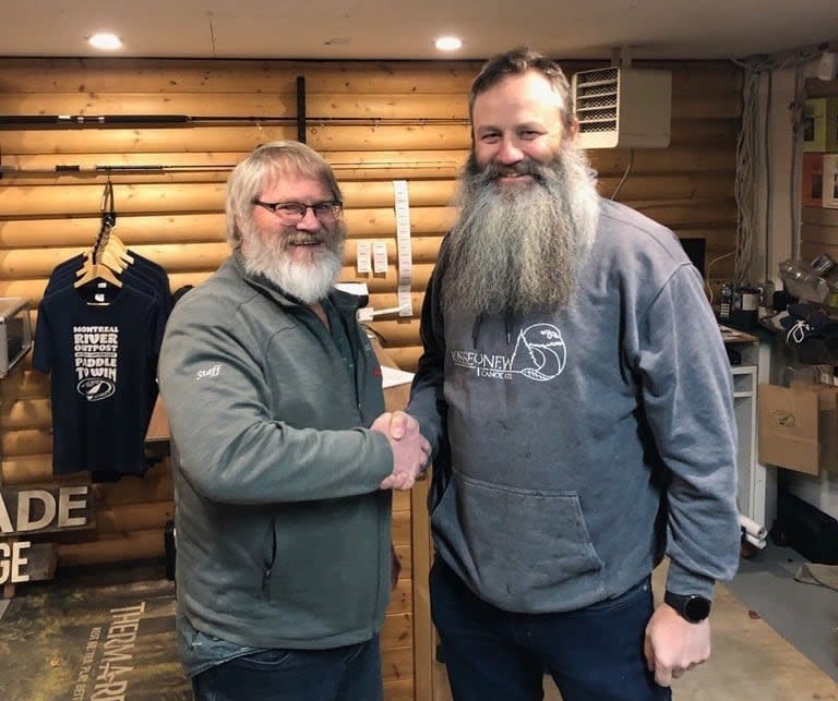 Ric Driediger, left, has sold Churchill River Canoe Outfitters to Martin Bernardin. 