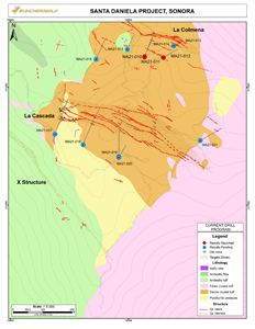 Drill Hole Location Map at Maíz Azul