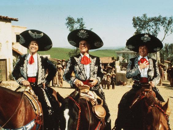 A friendship forged: Chevy Chase, Martin and Short in ‘Three Amigos’ (1986) (Orion/Kobal/Shutterstock)