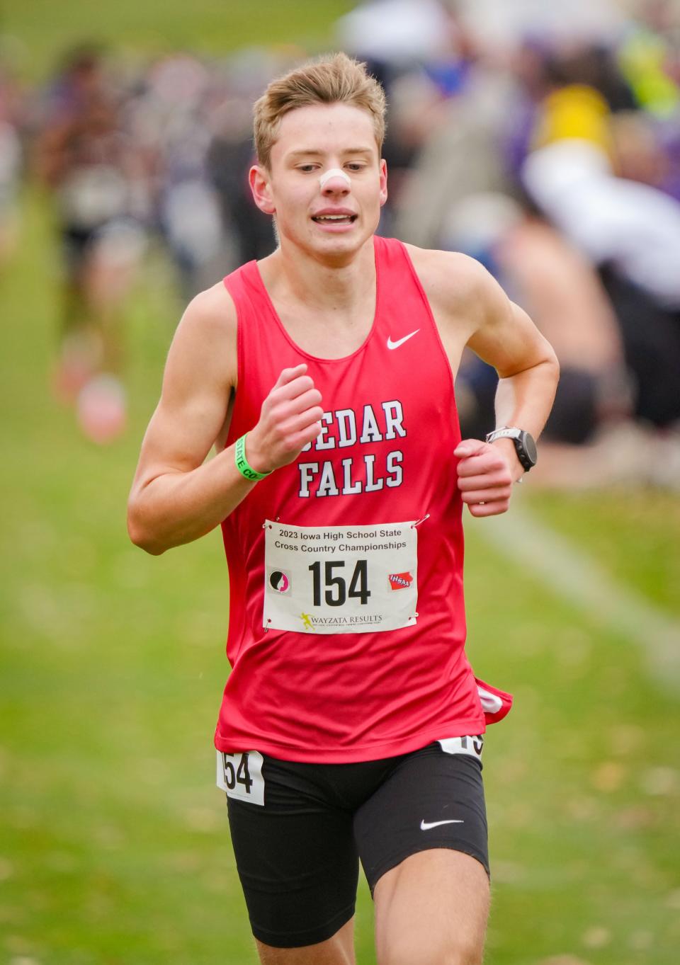 Jaden Merrick of Cedar Falls placed second in the 4A boys state cross country race.