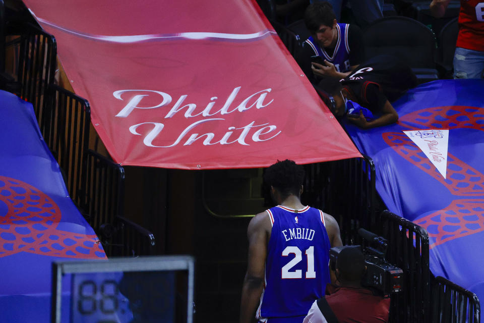 Joel Embiid carried the Philadelphia Sixers to a Game 2 victory. (Tim Nwachukwu/Getty Images)