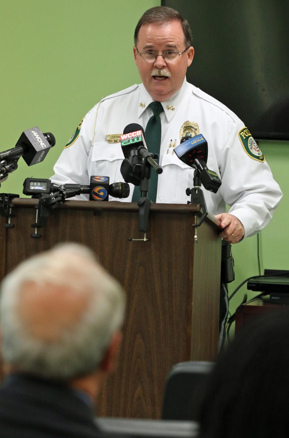 Gaston County Police Chief Joseph Ramey speaks during a press conference about local efforts to fight the opioid epidemic held Tuesday morning at the Phoenix Counseling Center on Court Drive.
