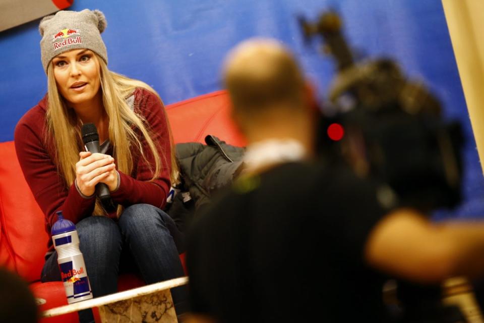 ALTENMARKT/ZAUCHENSEE, AUSTRIA - JANUARY 12: Lindsey Vonn of USA at a press conference during the Audi FIS Alpine Ski World Cup Women's Downhill Training on January 12, 2017 in Altenmarkt/Zauchensee, Austria (Photo by Christophe Pallot/Agence Zoom/Getty Images)