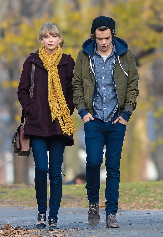 <p> All hail Haylor! Taylor Swift and then-boyfriend <strong><a href="https://parade.com/tag/harry-styles" rel="nofollow noopener" target="_blank" data-ylk="slk:Harry Styles;elm:context_link;itc:0;sec:content-canvas" class="link ">Harry Styles</a></strong> walk in Central Park in New York City on Dec. 2, 2012.</p><p>David Krieger/Bauer-Griffin/GC Images</p>