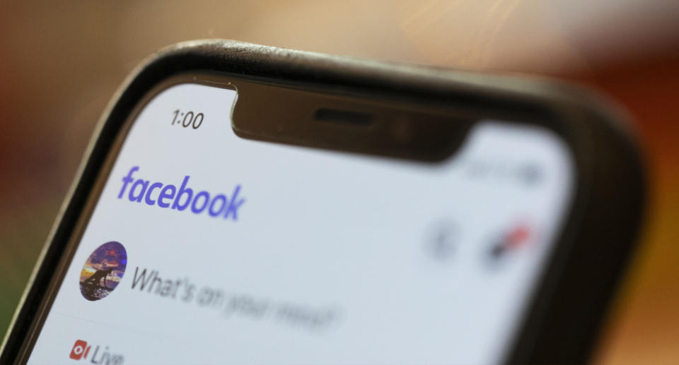 The Facebook app shown on a smartphone screen.