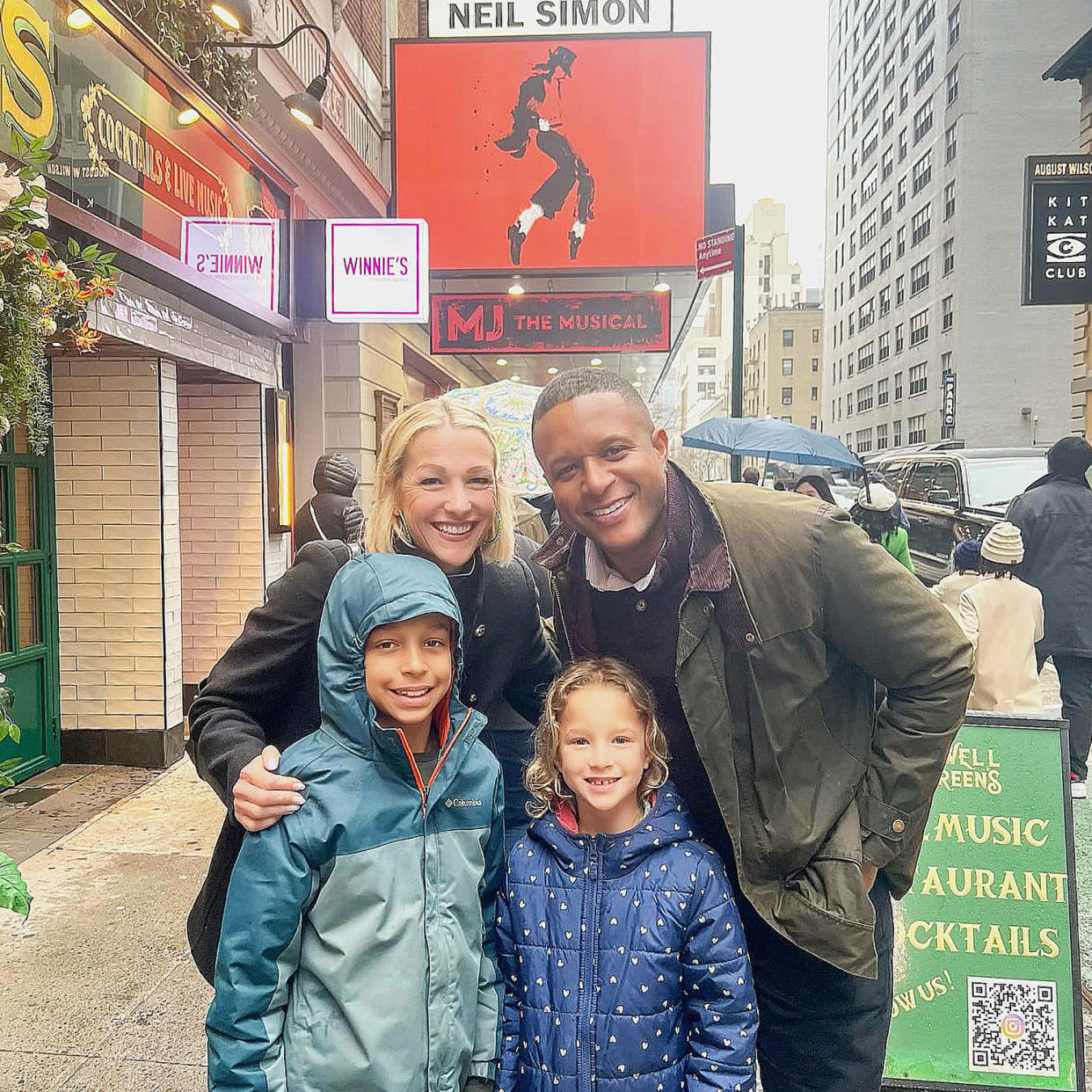 Craig with his wife, Lindsay Czarniak, and their children Delano and Sybil