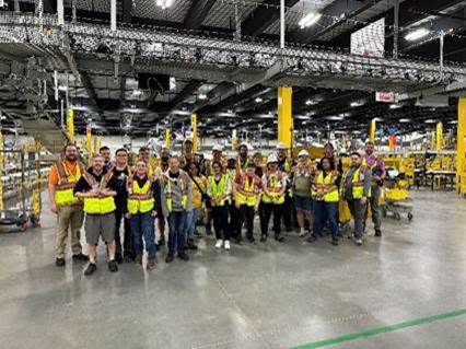 The Amazon facility in Canton welcomed employees Sunday.