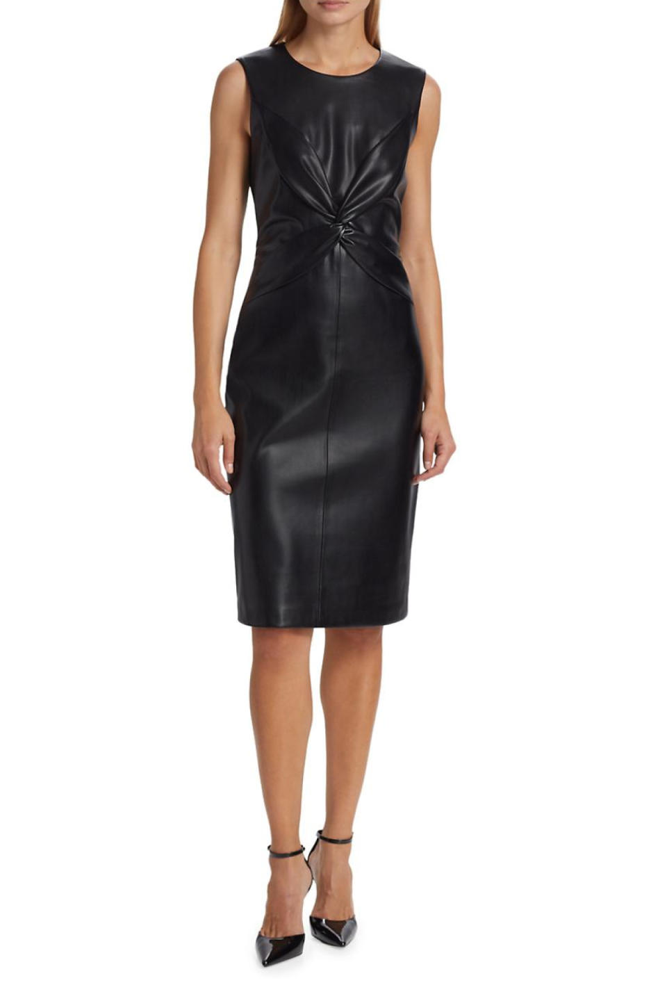 Elie Tahari The Jemma Vegan Leather Minidress