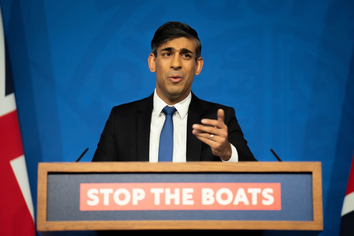 Prime Minister Rishi Sunak said his emergency Rwanda Bill will help him deliver his ‘stop the boats’ pledge (James Manning/PA) (PA Wire)