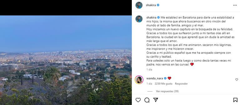 Shakira se despidió de Barcelona y emprende rumbo hacia Miami