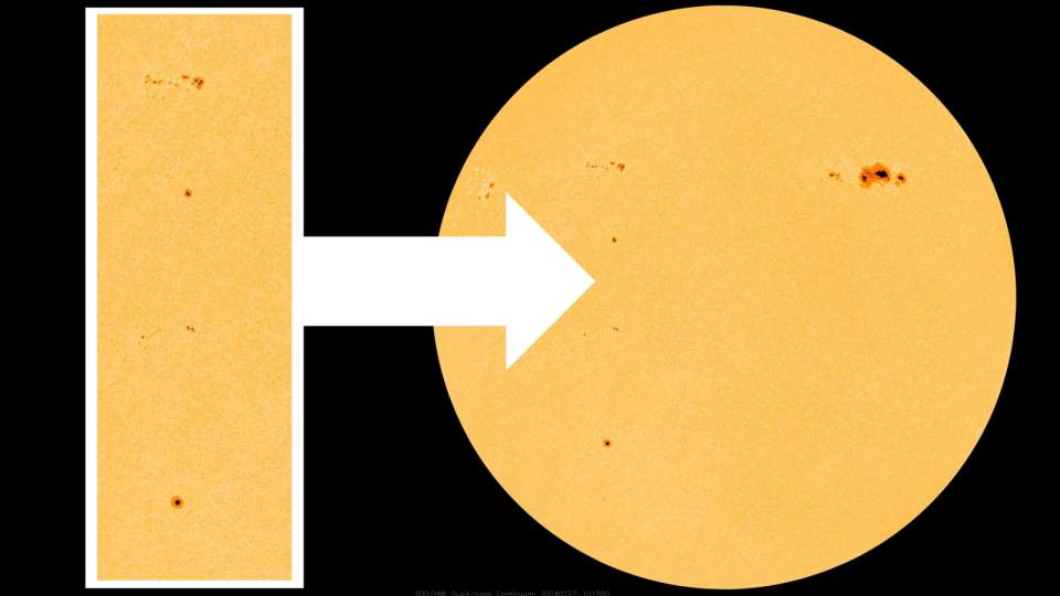 a large black spot on the sun